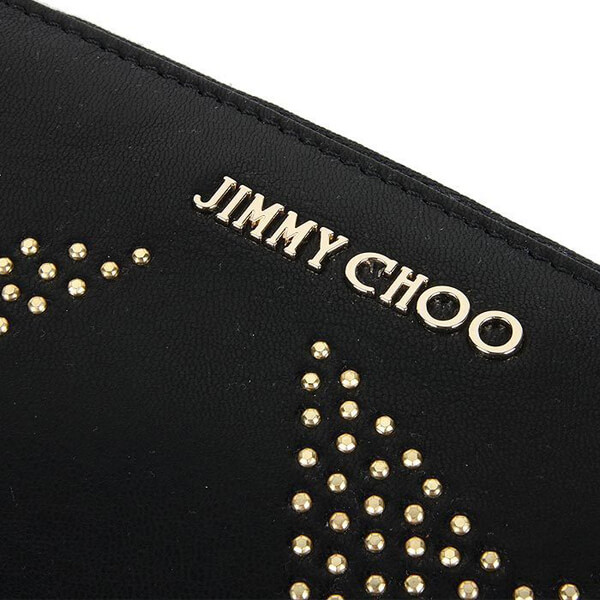 JIMMY CHOO ジミーチュウコピー Filipa スタースタッドラウンドファスナー長財布 142FILIPALTS-BLACK